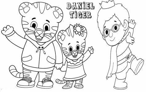 Printable Daniel Tiger Outline Värityskuva