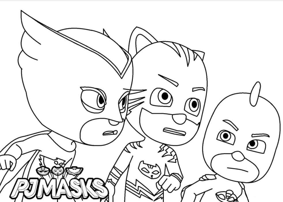 PJ Masks Lapsille Värityskuva