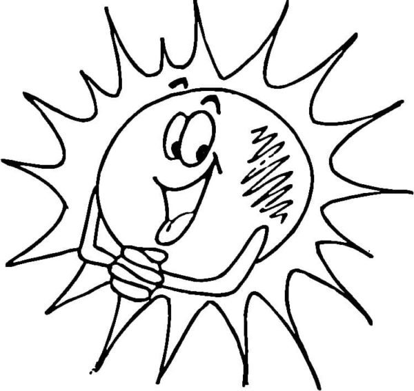 Antelias aurinko hieroo käsiään Värityskuva