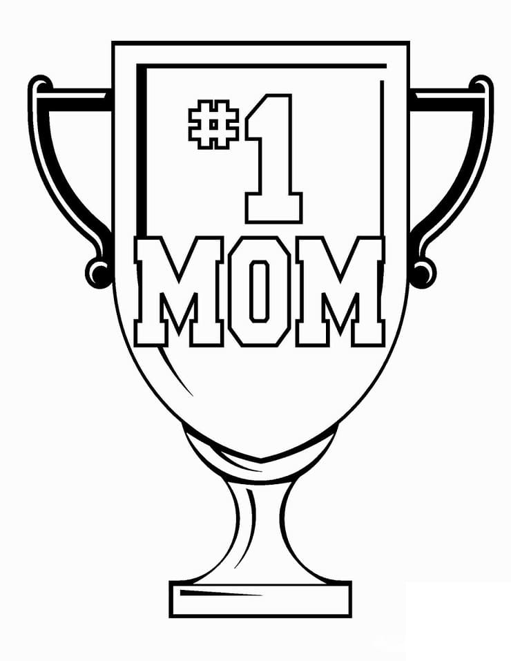 Äitienpäivä Trophy Värityskuva