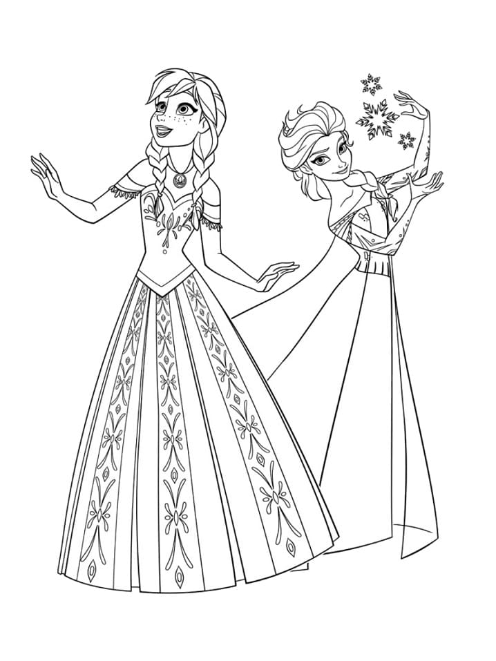 Anna ja Elsa Värityskuva