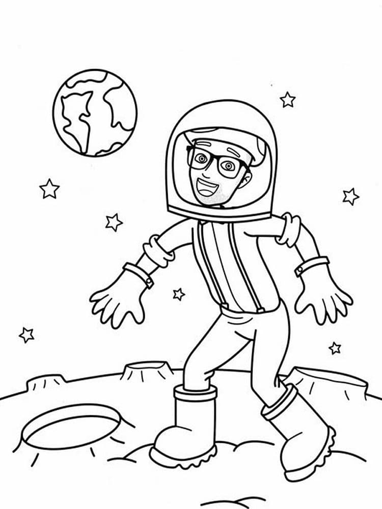 Astronautti Blippi Värityskuva