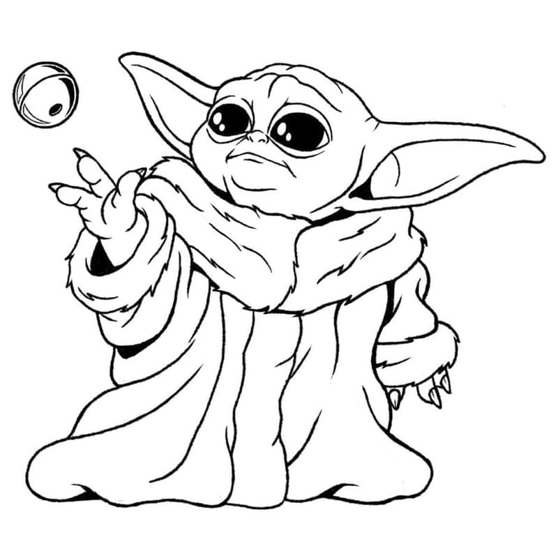 Baby Yoda Grogu Värityskuva