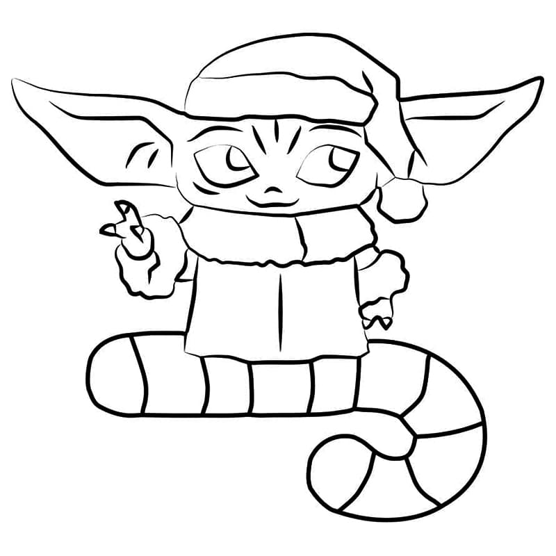 Baby Yoda jouluna Värityskuva