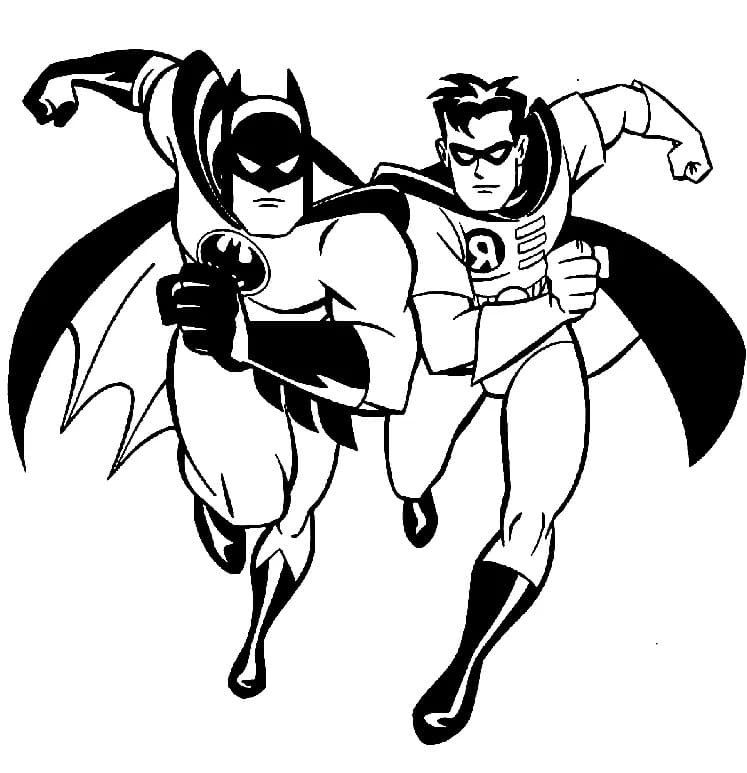 Batman Robinin kanssa Värityskuva