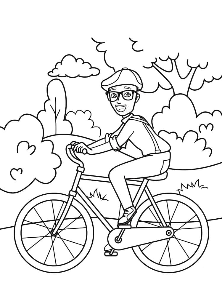 Blippi ja hänen pyöränsä Värityskuva