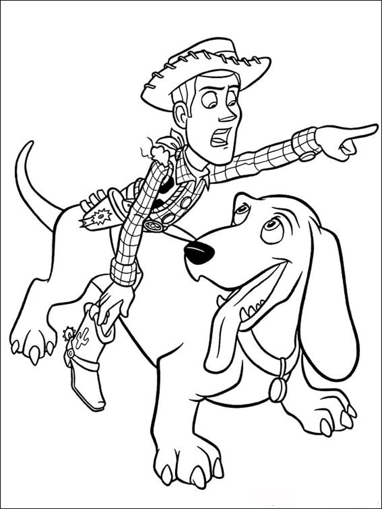Buster ja Woody Toy Story Värityskuva