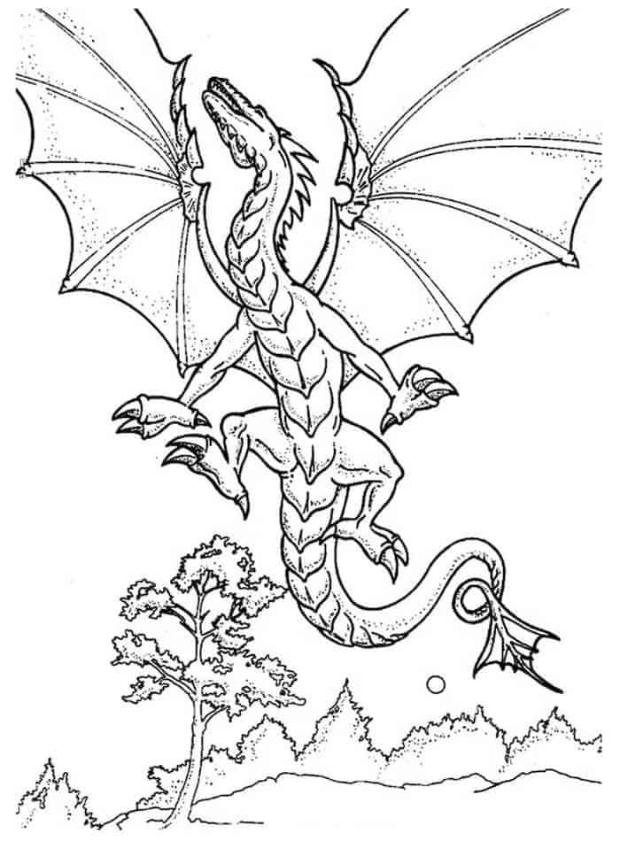 Dragon for Kids Tulostettava Värityskuva