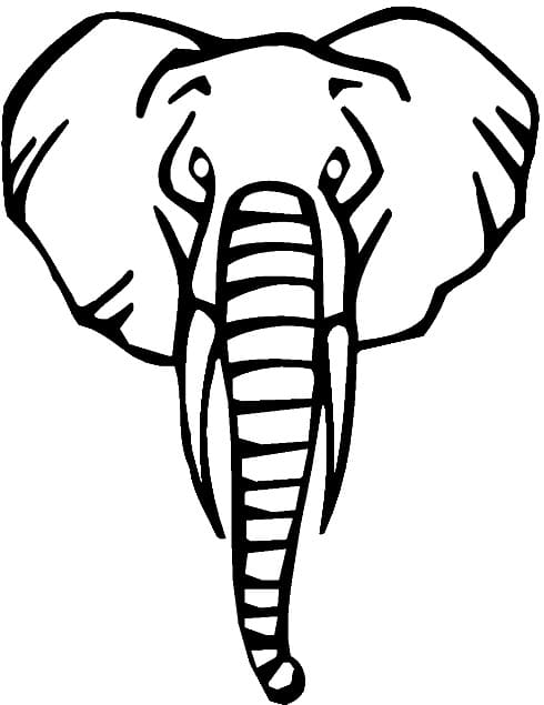 Elefantin pää Värityskuva
