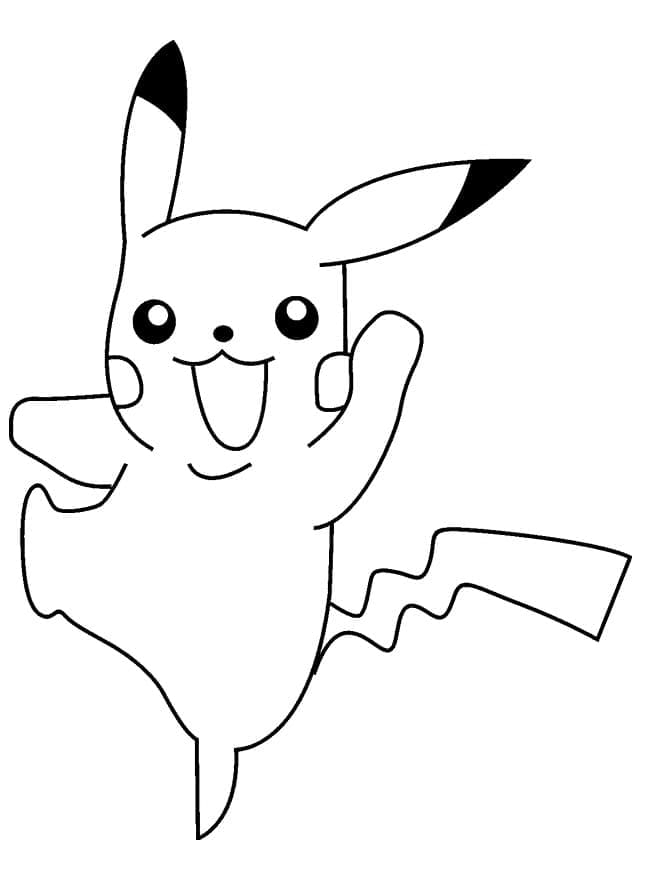 Happy Pikachu Tulostettava Värityskuva