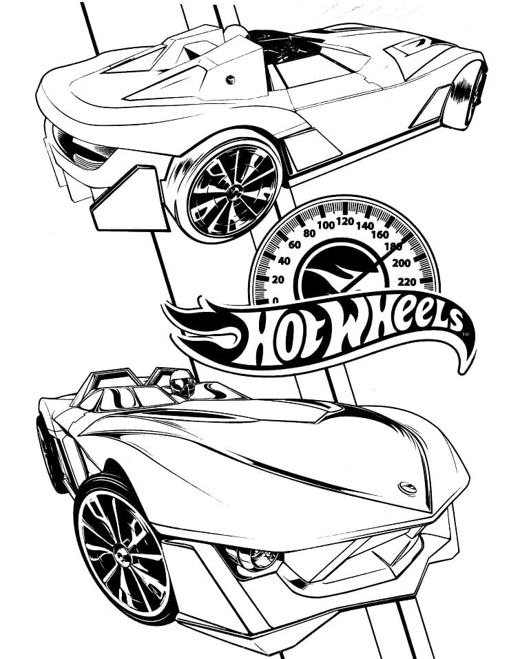 Hot Wheels -autot Värityskuva