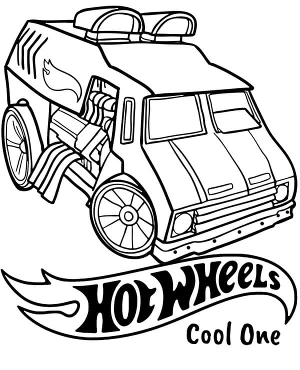 Hot Wheels Viileä Yksi Värityskuva