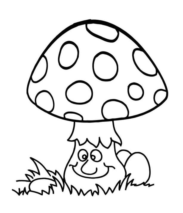 Hymyilevä sieni Värityskuva