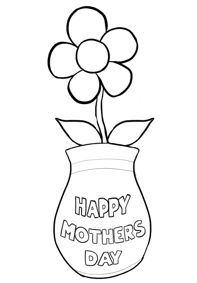 Hyvää äitienpäivää kukka Värityskuva