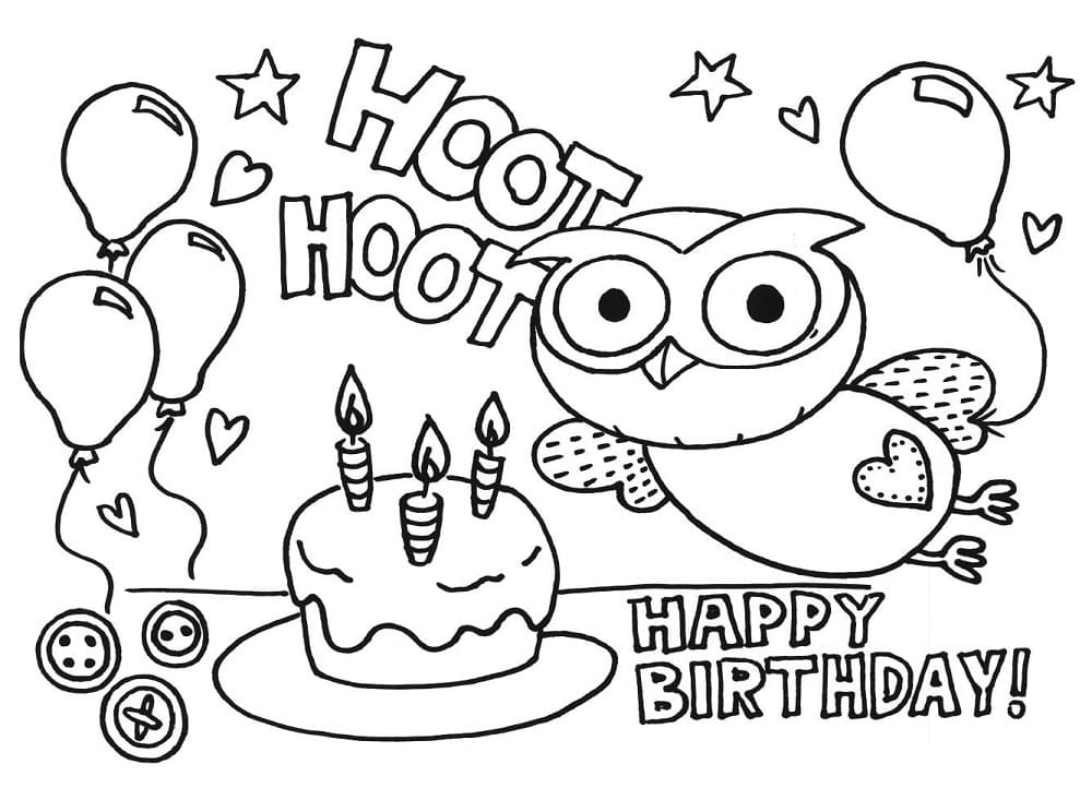 Hyvää syntymäpäivää coloring page
