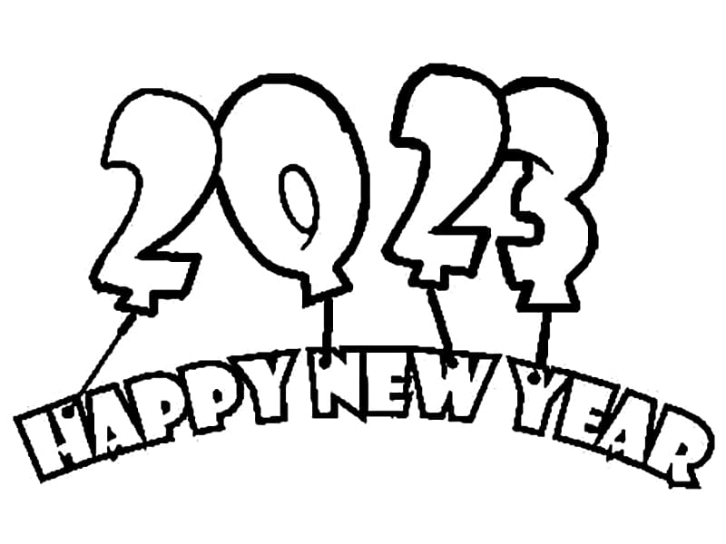 Hyvää uutta vuotta 2023 – arkki 11 Värityskuva