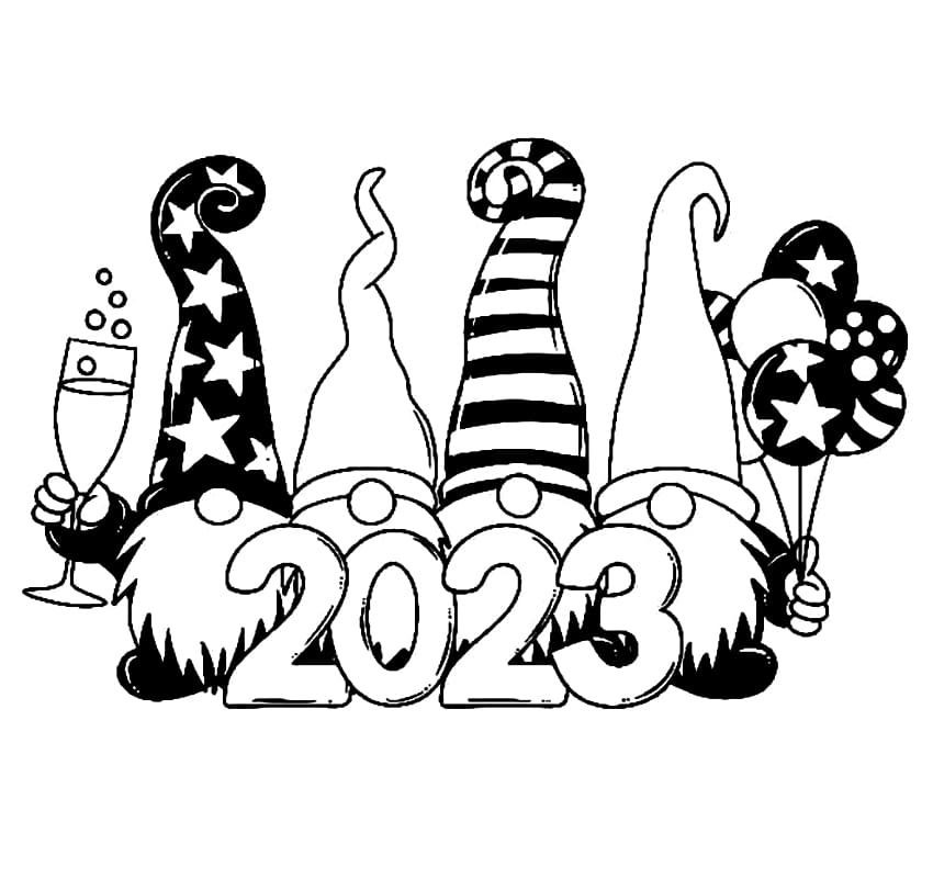 Hyvää uutta vuotta 2023 – arkki 18 Värityskuva