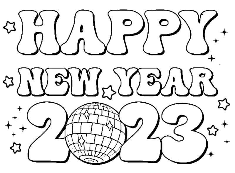 Hyvää uutta vuotta 2023 – arkki 4 Värityskuva