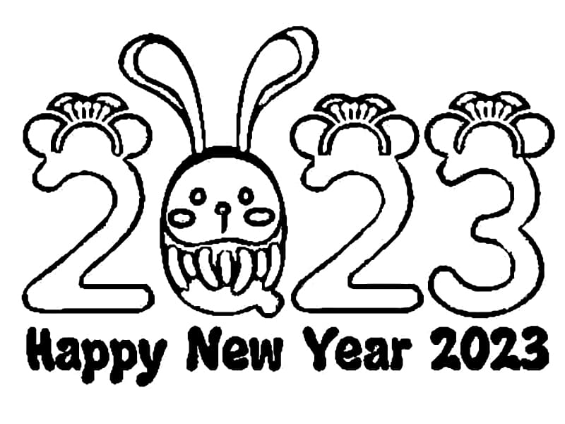 Hyvää uutta vuotta 2023 – arkki 8 Värityskuva