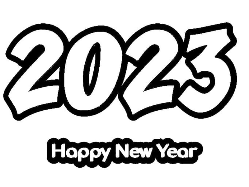 Hyvää uutta vuotta 2023 – arkki 9 Värityskuva