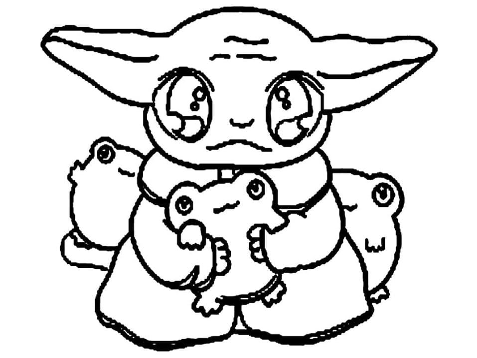 Ilmainen Baby Yoda Värityskuva