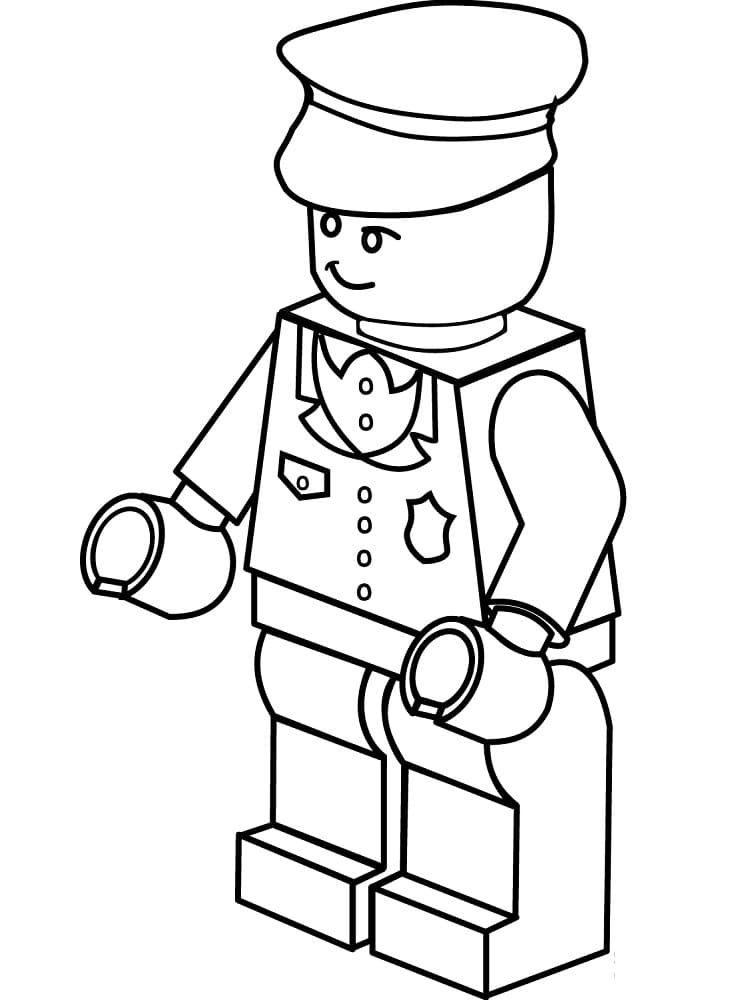Ilmainen Lego Policeman Värityskuva