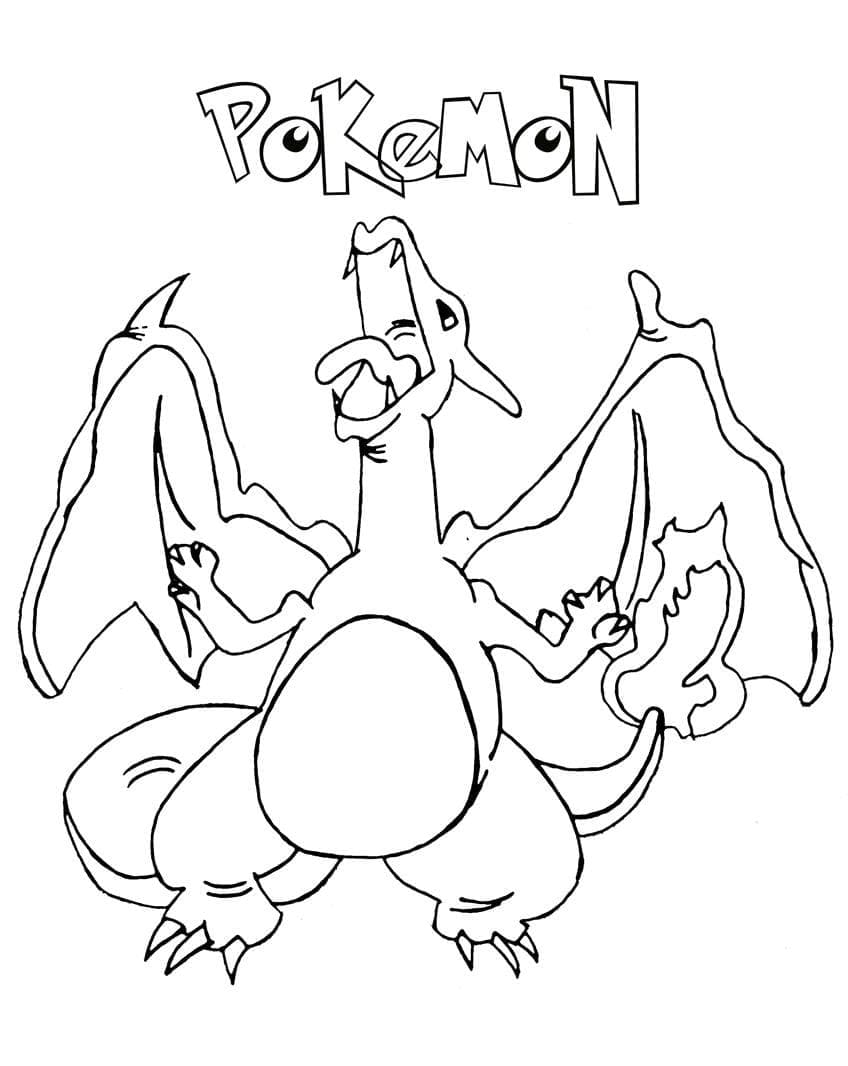 Ilmainen Tulostettava Charizard Pokemon Värityskuva