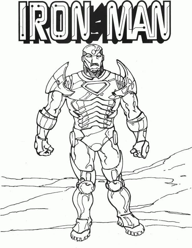 Iron Man piirustus Värityskuva