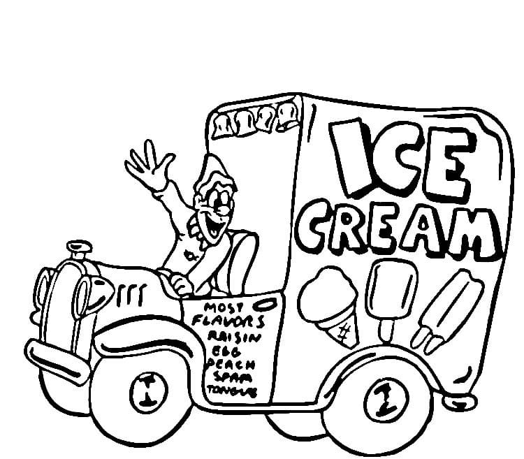 Jäätelöauto Värityskuva