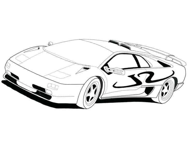 Lamborghinin Nopeusauto Värityskuva