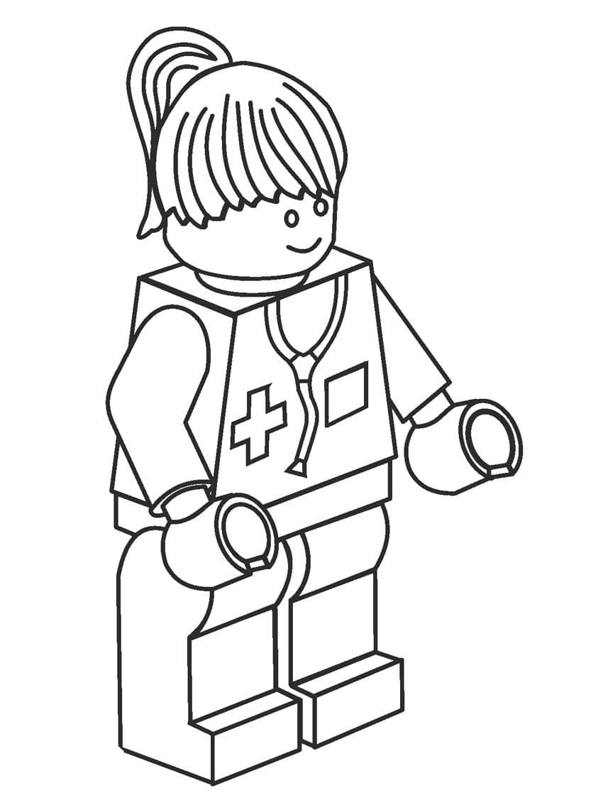 Lego sairaanhoitaja Värityskuva