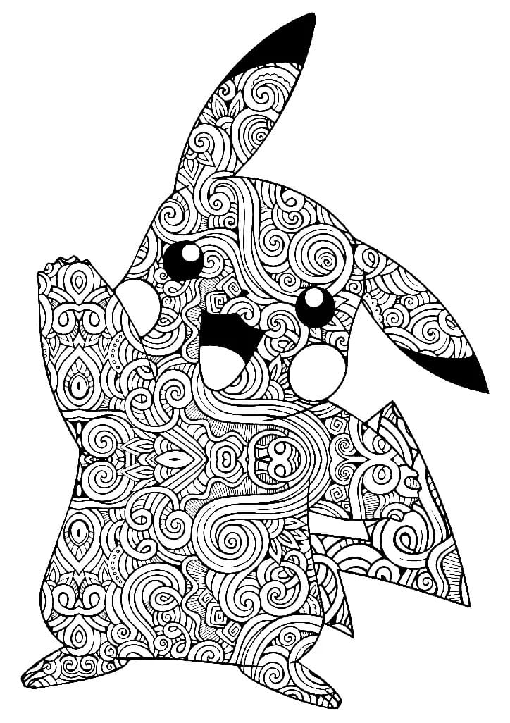 Mandala Pikachu Värityskuva