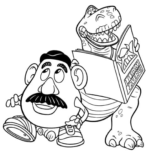 Mr Potato Head ja Rex Toy Story Värityskuva