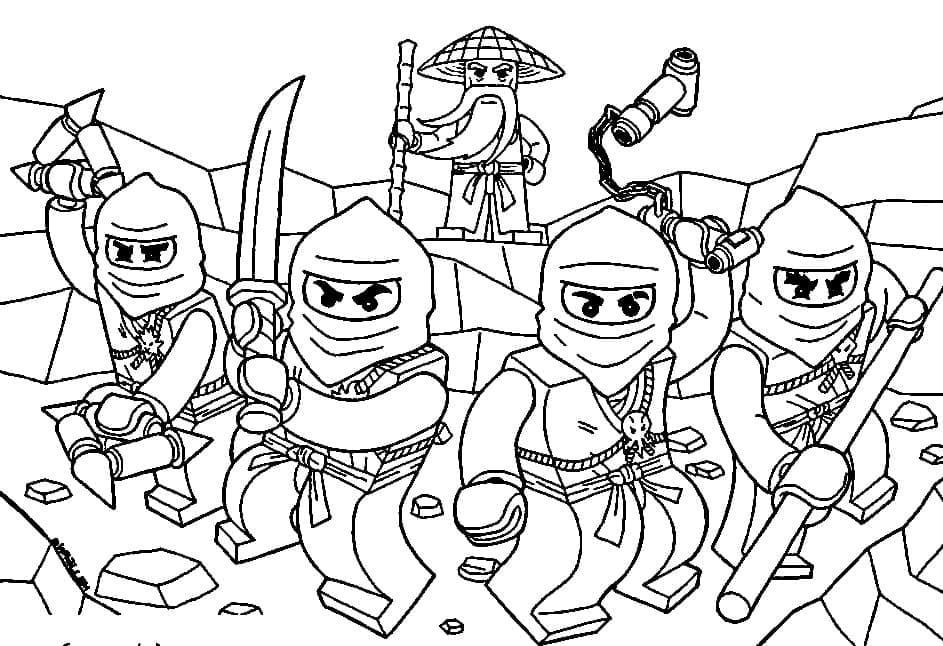 Ninjago Warriors Värityskuva - Lataa, tulosta tai väritä verkossa ilmaiseksi