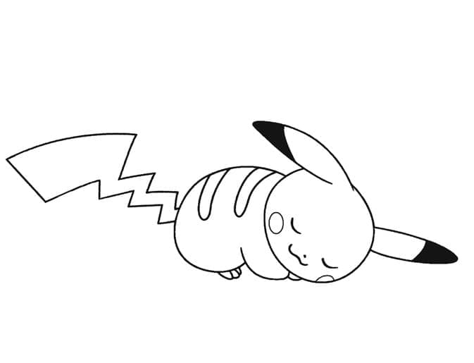 Nukkuva Pikachu Värityskuva
