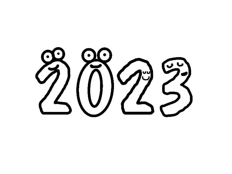 Onnellista vuotta 2023 Värityskuva