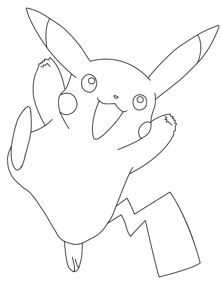 Pikachu hyppää Värityskuva