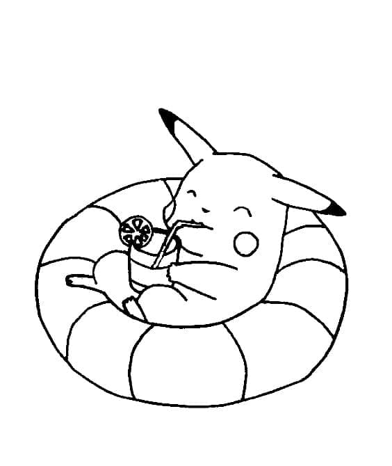 Pikachu rentoutuu Värityskuva
