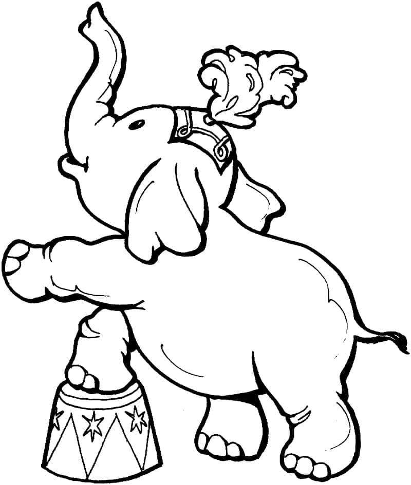 Sirkus Elefantti Värityskuva