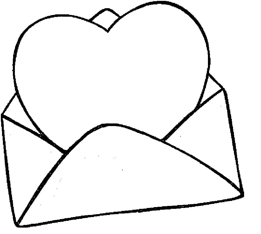 Sydän kirje Värityskuva