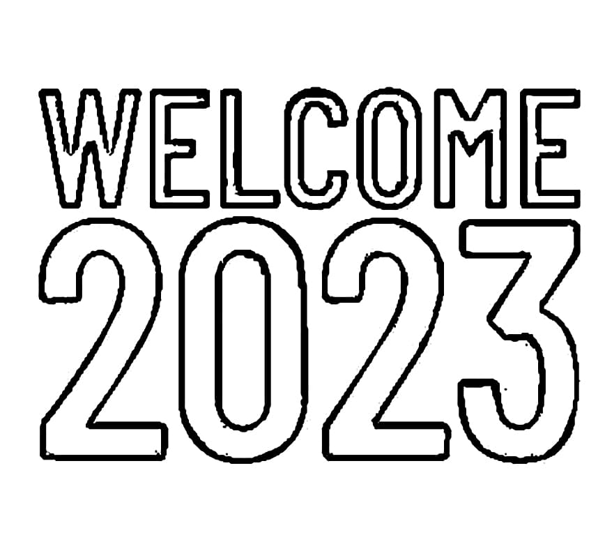Tervetuloa vuoteen 2023 Värityskuva