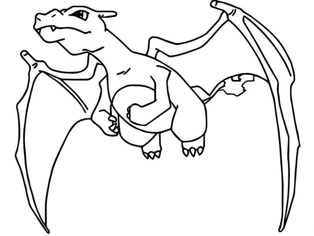 Tulostettava Charizard Pokemon Värityskuva