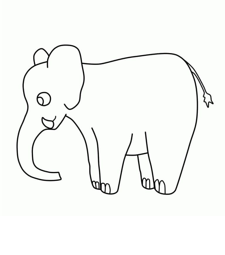Tulostettava elefantti Värityskuva