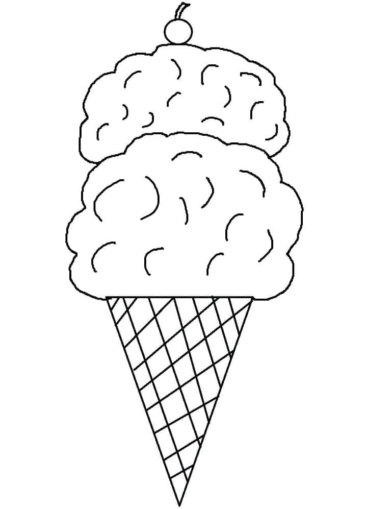 Tulostettava Ice Cream Cone Värityskuva