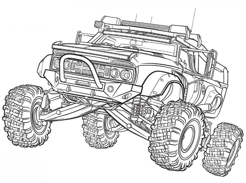 Tyylikäs tulostettava Monster Truck Värityskuva