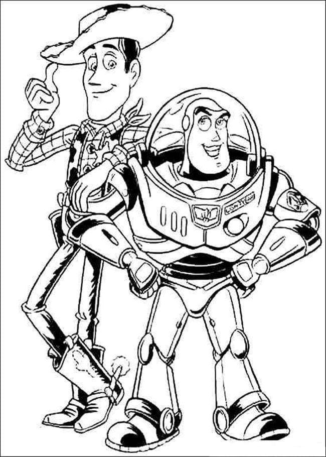 Woody ja Buzz Lightyear Värityskuva