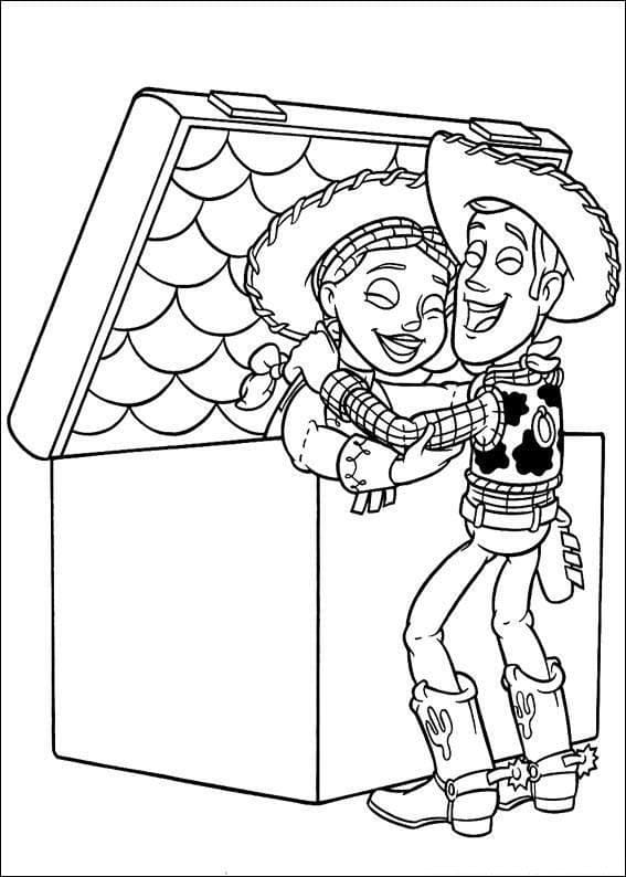 Woodyn ja Jessien lelutarina Värityskuva