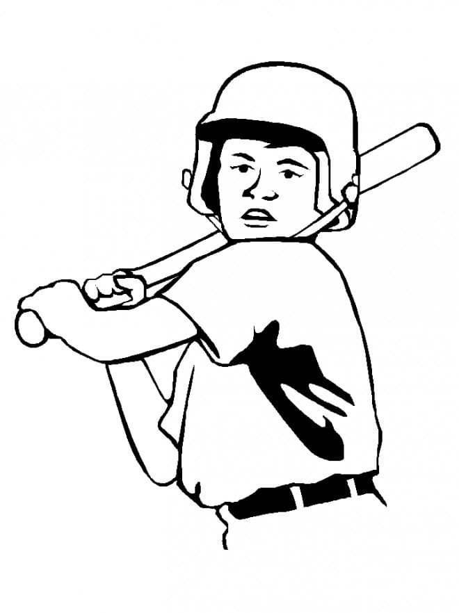 Baseball-pelaaja Värityskuva