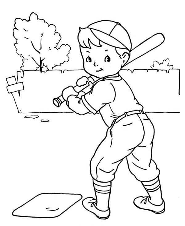 Baseball pojille Värityskuva
