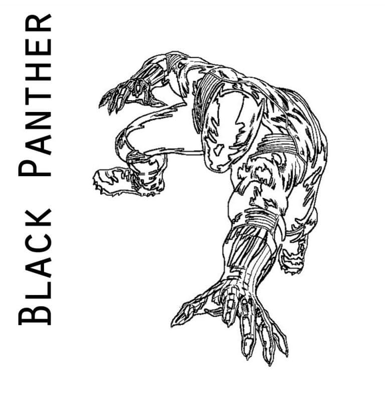 Black Panther Lapsille Värityskuva